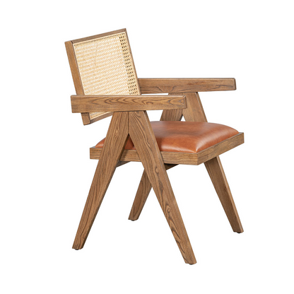 Douglas Leather Seat Dining Chair - Autumn Brown