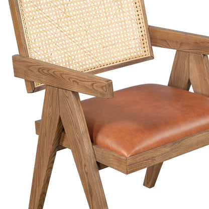 Douglas Leather Seat Dining Chair - Autumn Brown