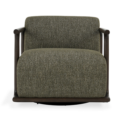 Lucia Upholstered Swivel Chair - Kale Green