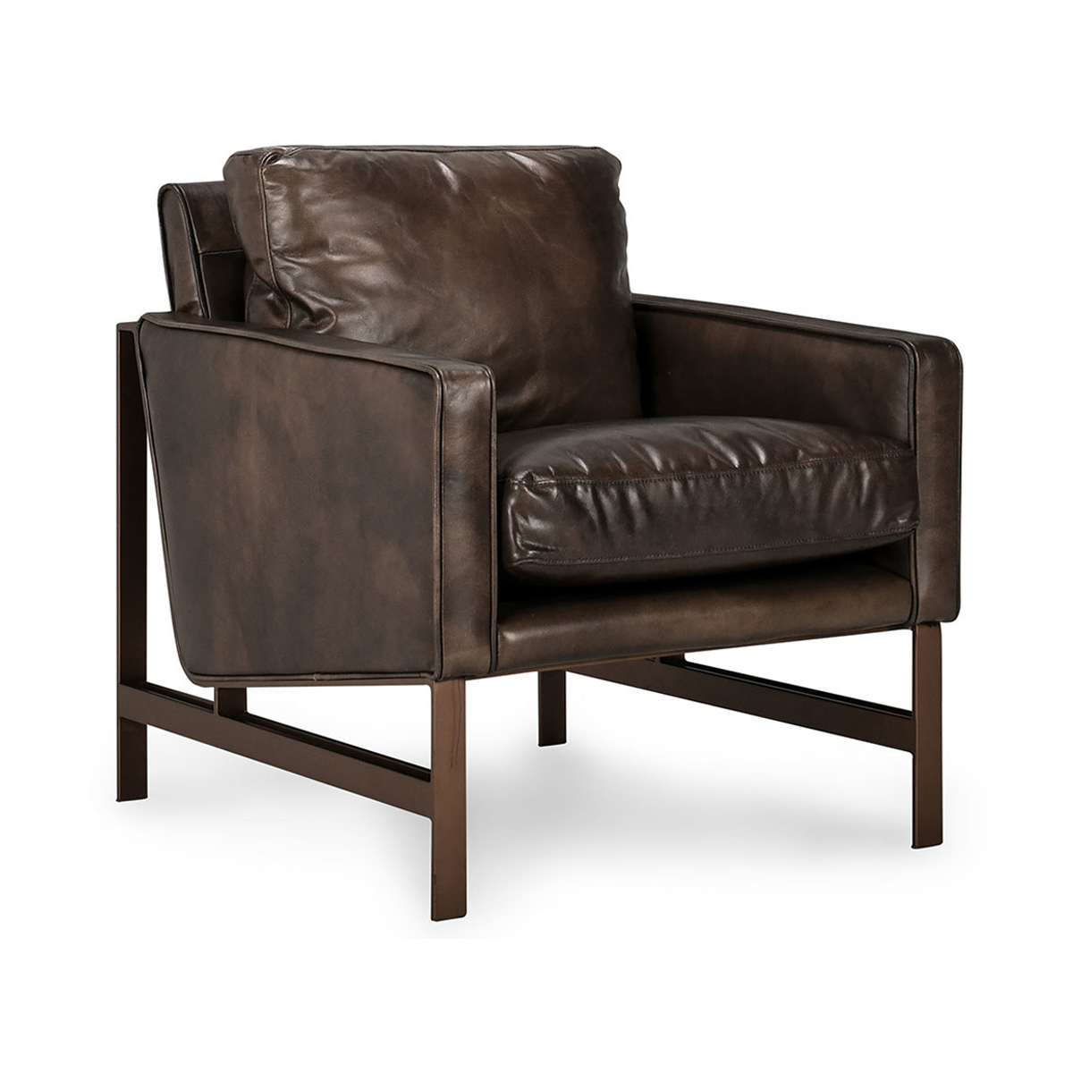 Chazzie Leather Club Chair - Truffle Brown