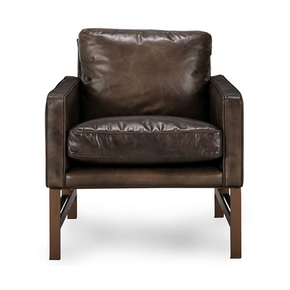 Chazzie Leather Club Chair - Truffle Brown