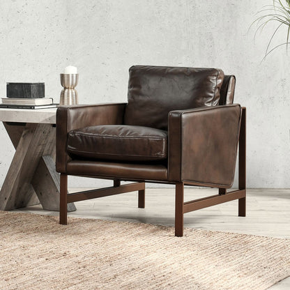 Chazzie Leather Club Chair - Truffle Brown