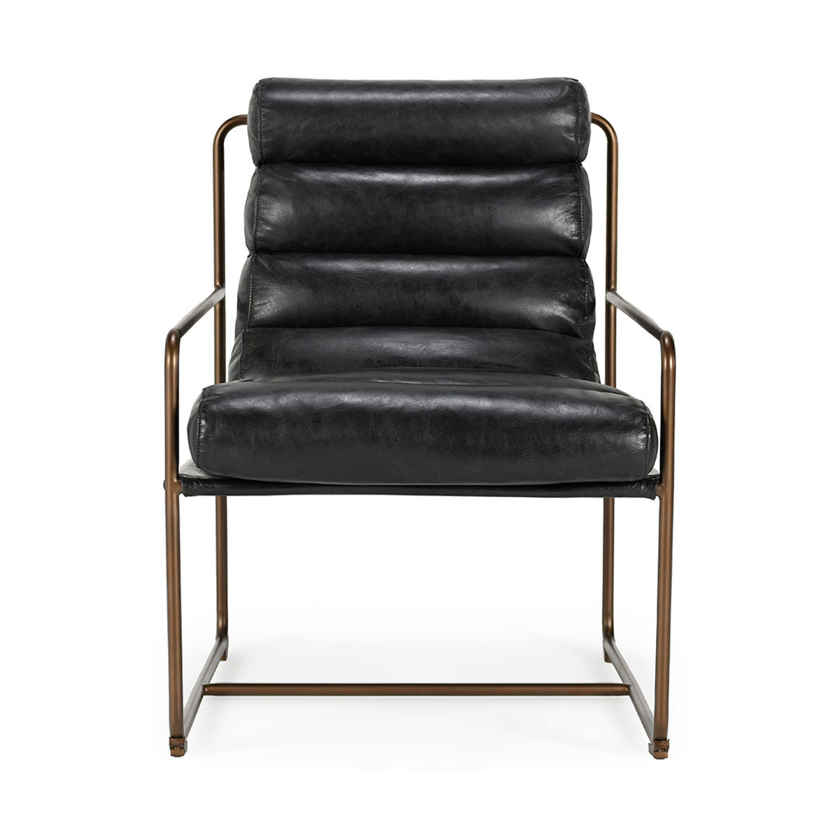 Argo Leather Accent Chair - Jet Black
