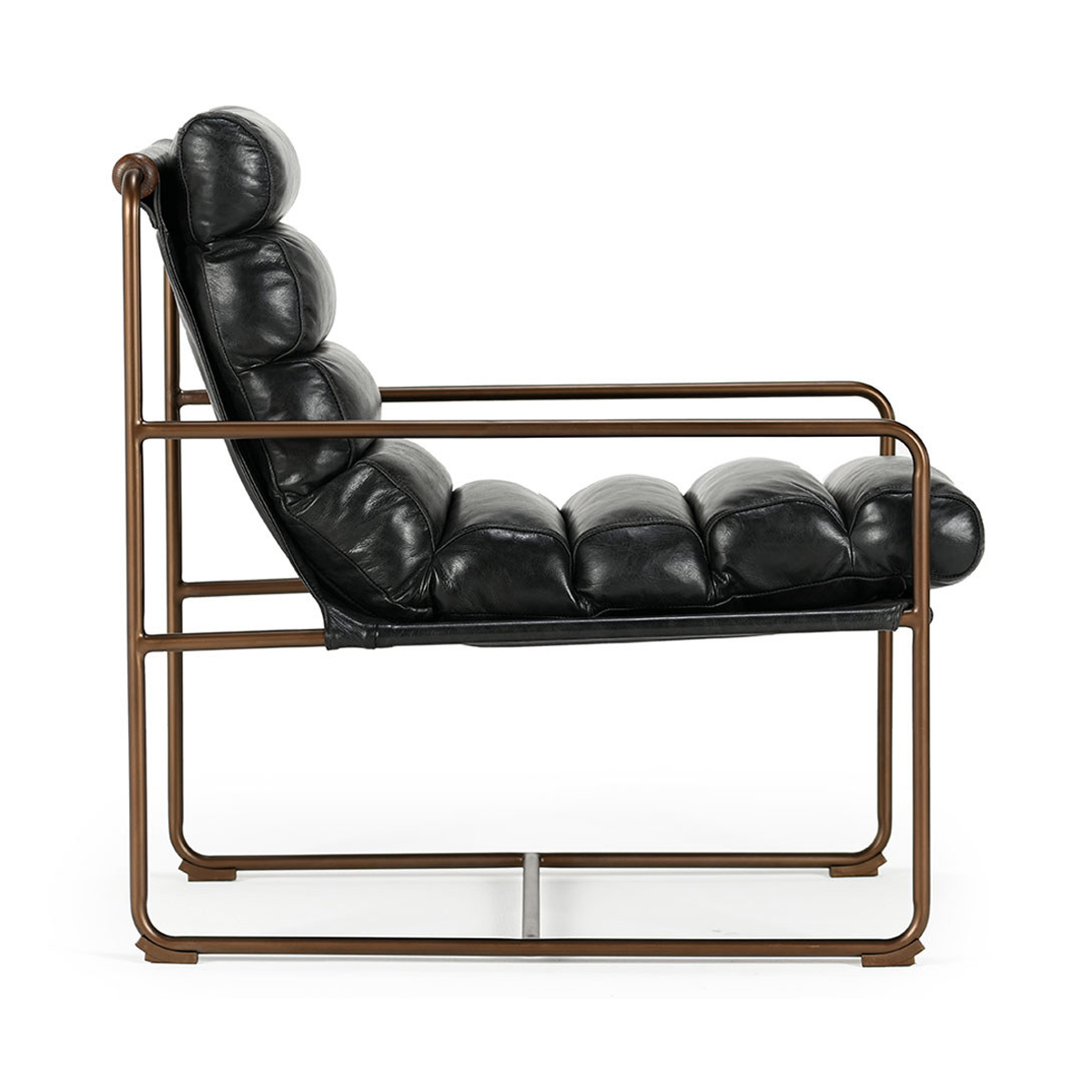 Argo Leather Accent Chair - Jet Black