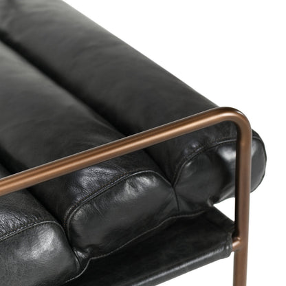 Argo Leather Accent Chair - Jet Black