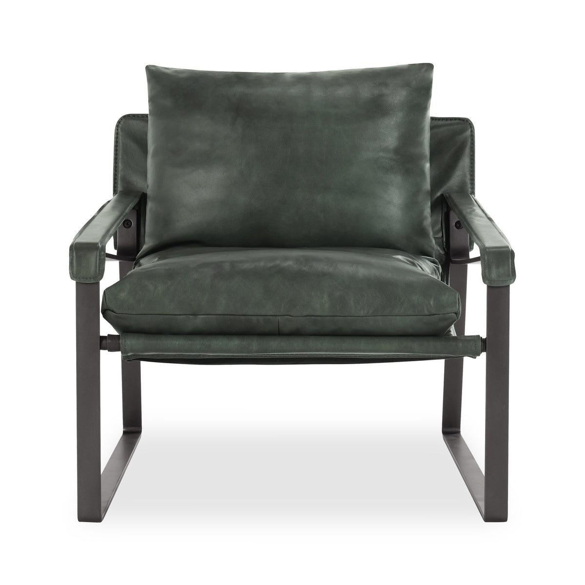 Morgan Leather Accent Chair - Forrest Green