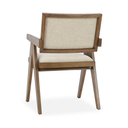 Dolton Upholstered Dining Armchair - Beige/Natural