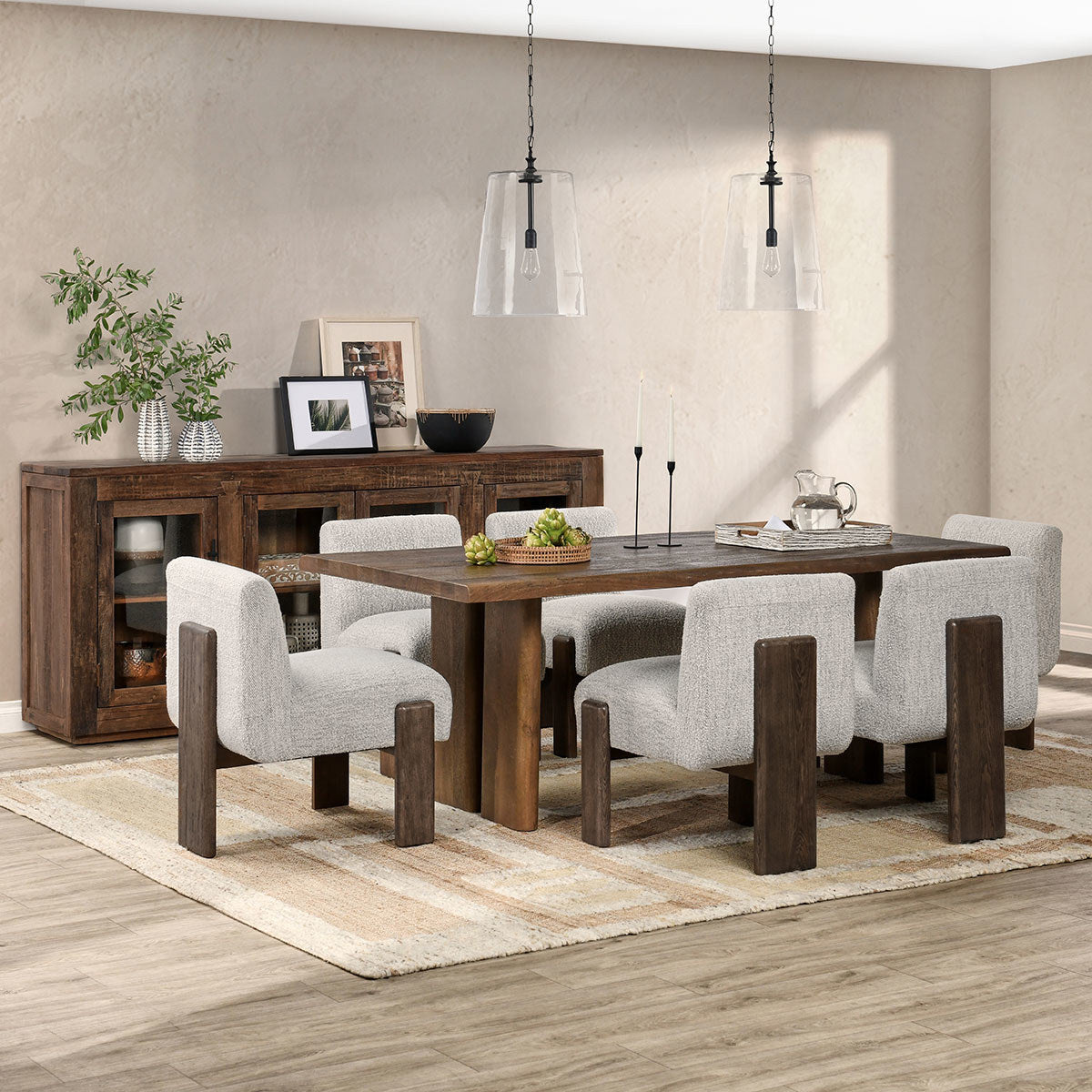 Chelsea Upholstered/Wood Dining Chair - Pixel Ivory