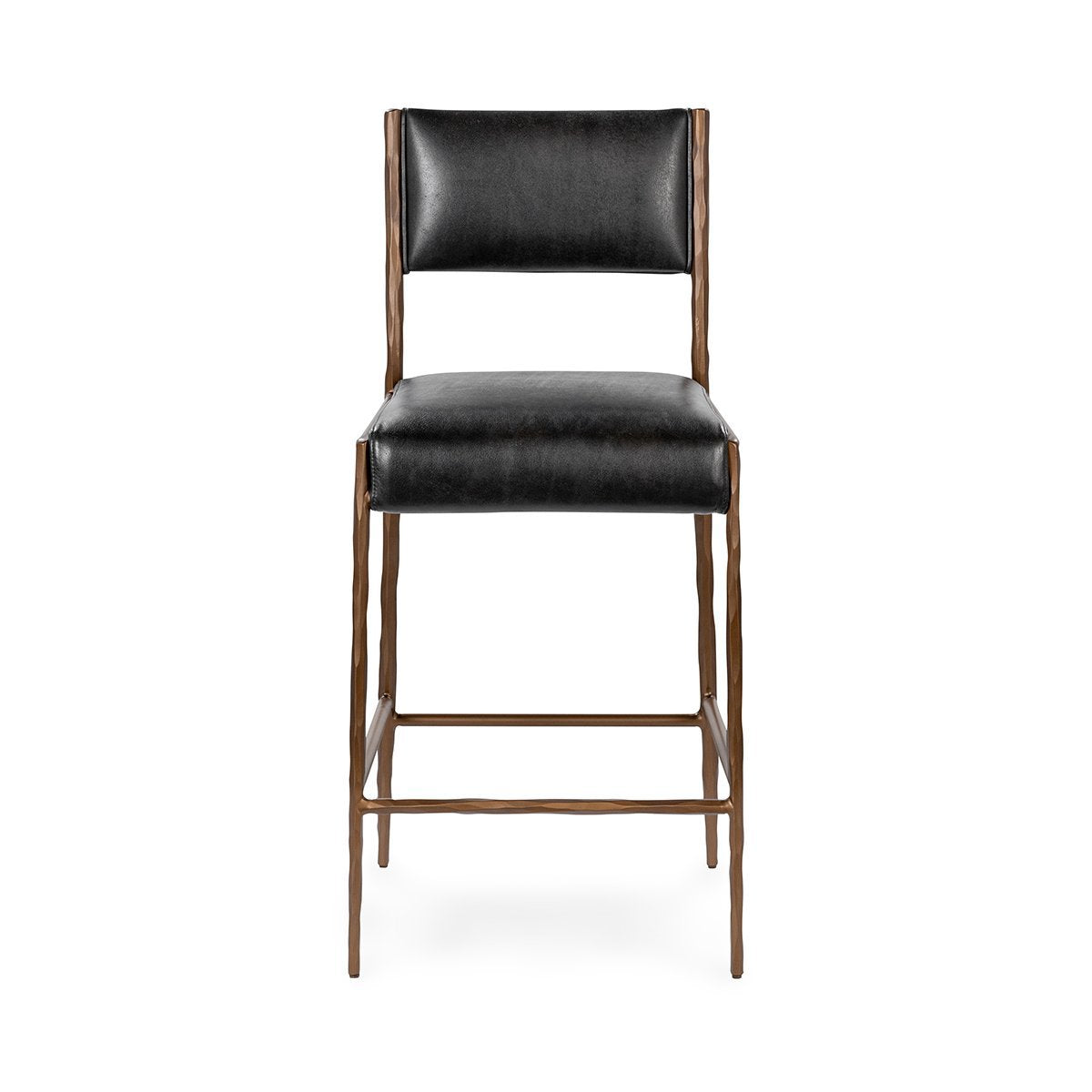 Kayne Leather Counter Stool - Black