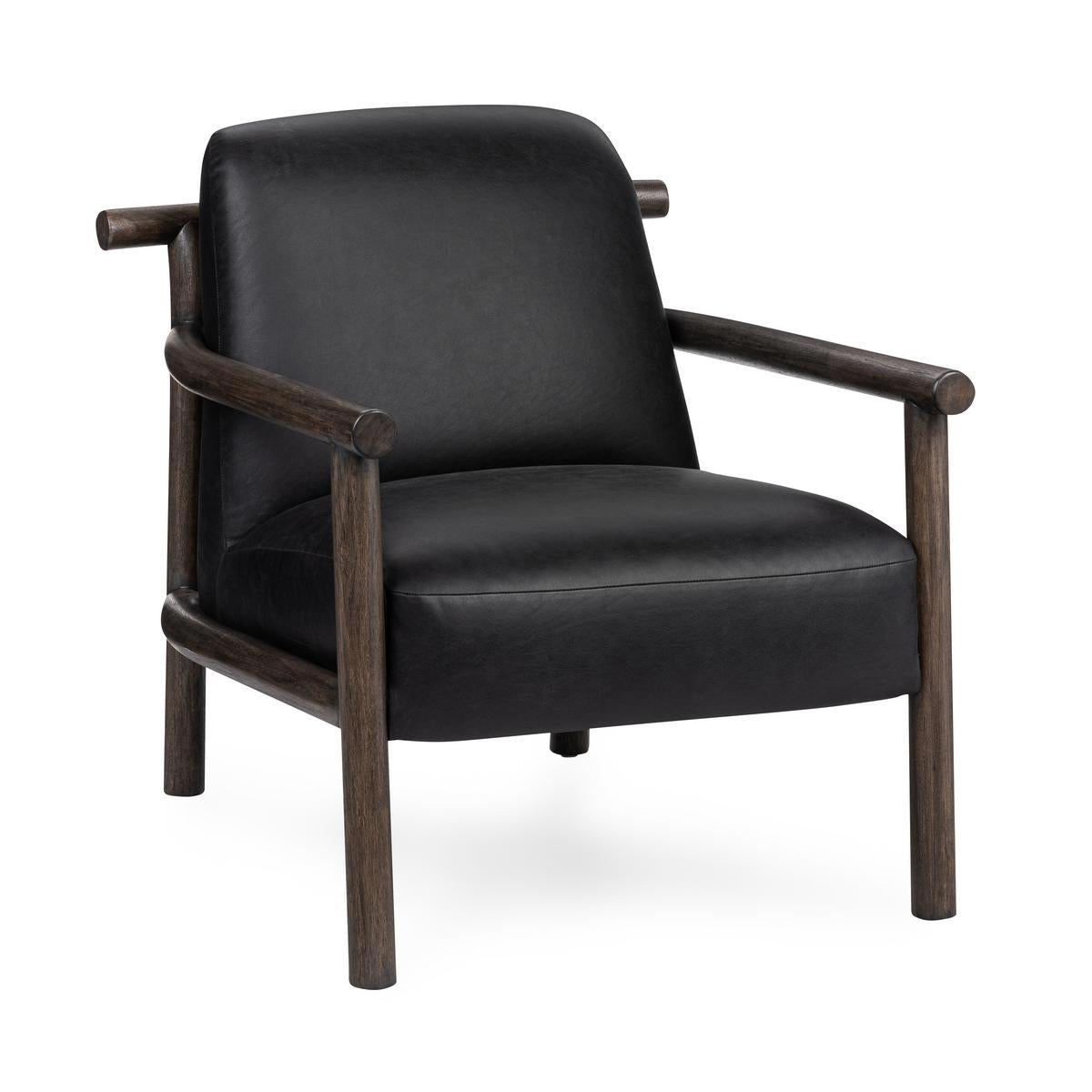 Azoria Leather Accent Chair - Black