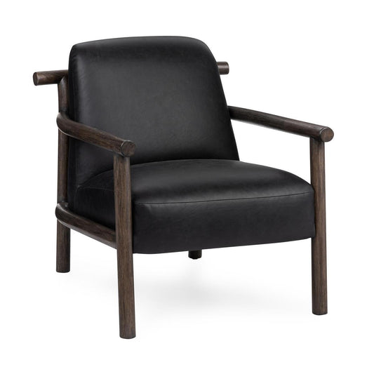 Azoria Leather Accent Chair - Black
