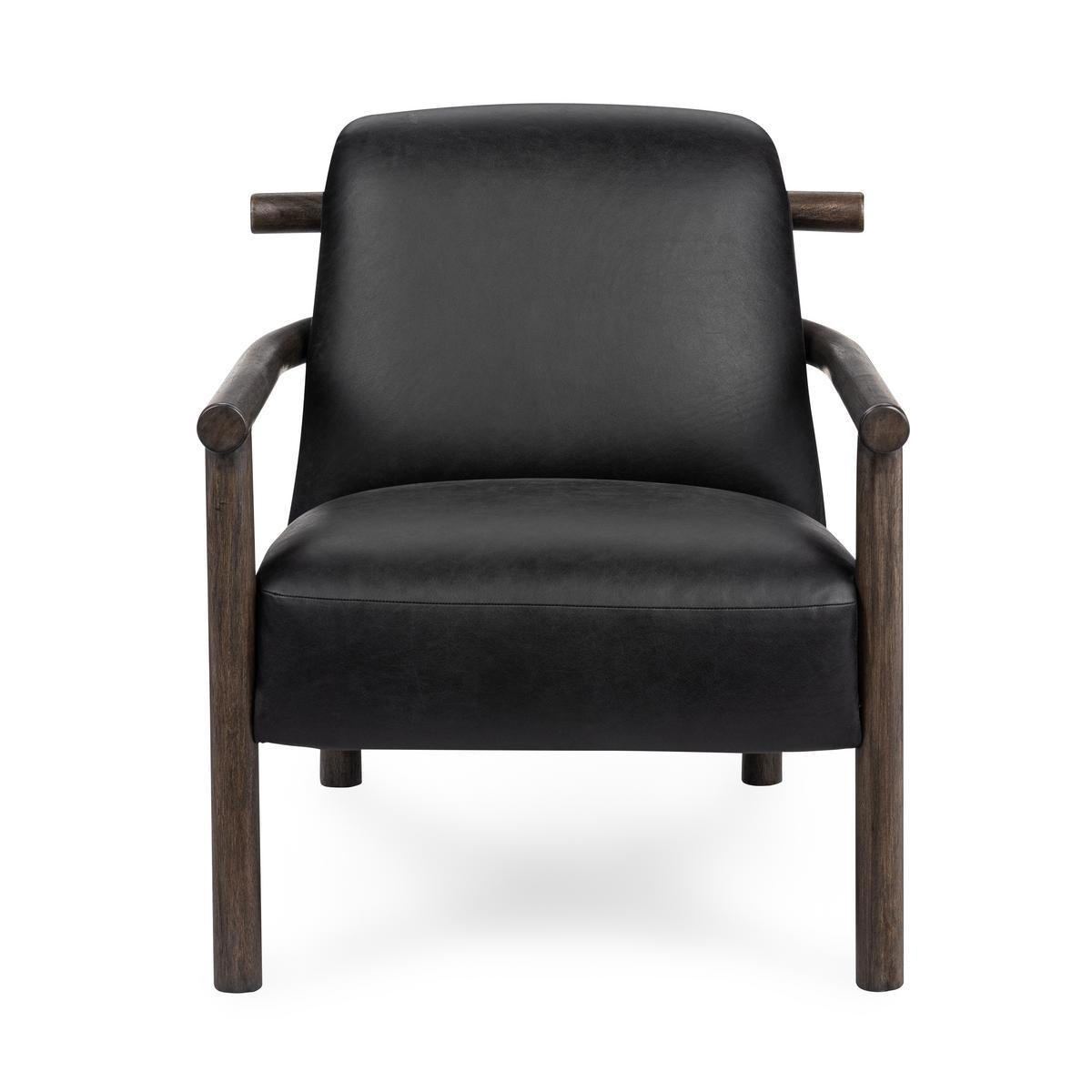 Azoria Leather Accent Chair - Black