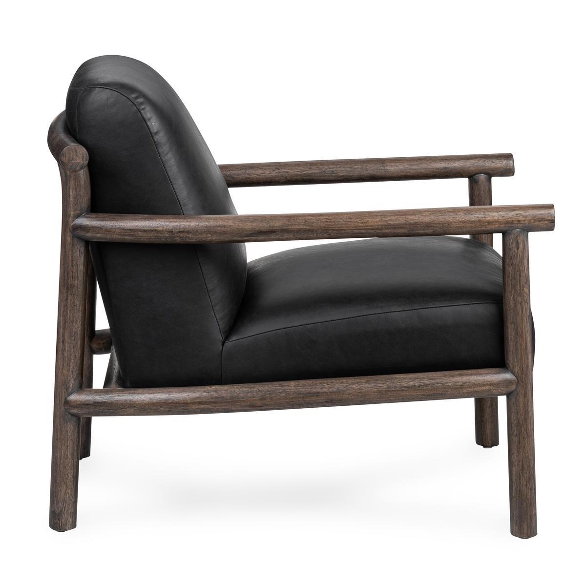 Azoria Leather Accent Chair - Black