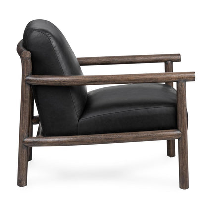 Azoria Leather Accent Chair - Black