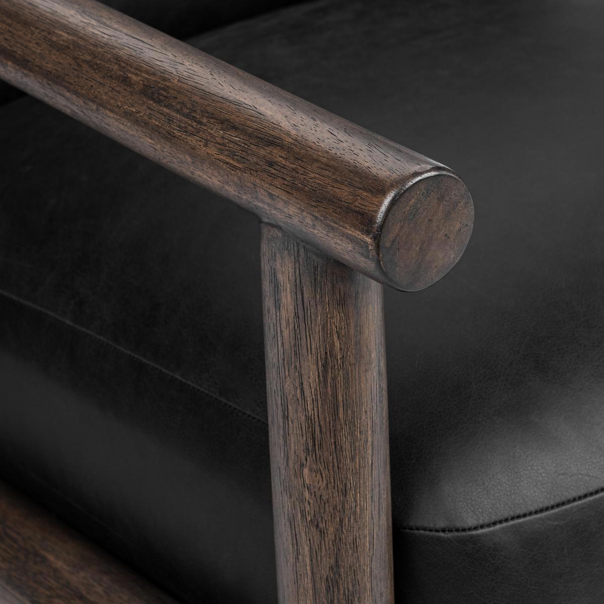 Azoria Leather Accent Chair - Black