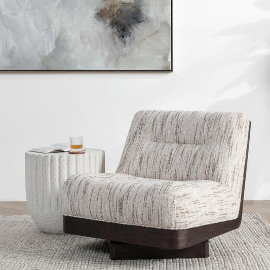 Crandall Upholstered Swivel Chair - Cocoa Cream