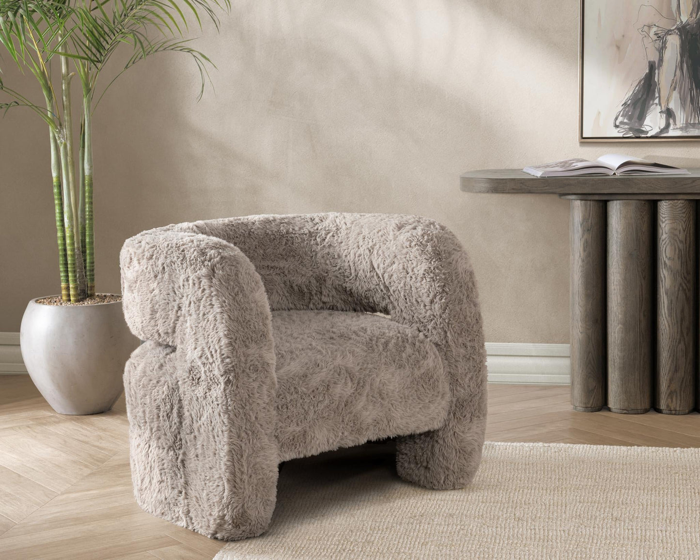Teddy Plush Accent Chair - Granite