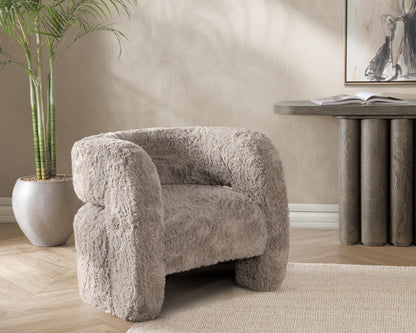 Teddy Plush Accent Chair - Granite