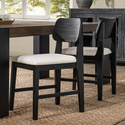 Deaven Upholstered Dining Chair Set of 2 - Black