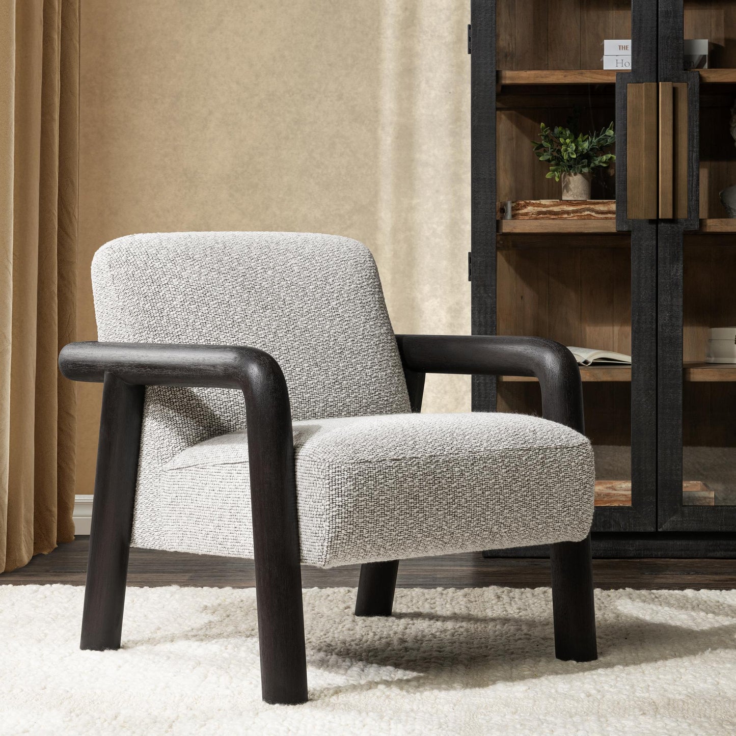 Reyna Upholstered Accent Chair - Black/White