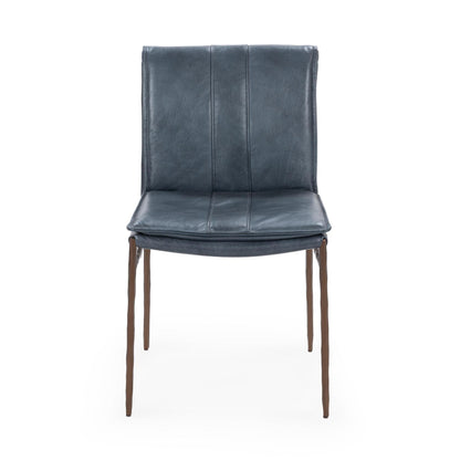 Mayer Leather Dining Chair Set of 2 - Ocean Blue