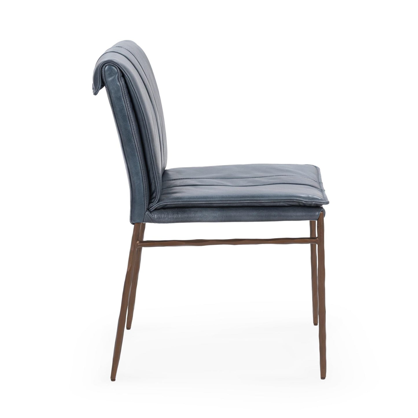 Mayer Leather Dining Chair Set of 2 - Ocean Blue