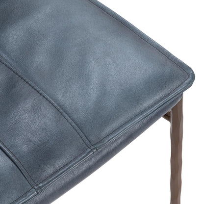 Mayer Leather Dining Chair Set of 2 - Ocean Blue