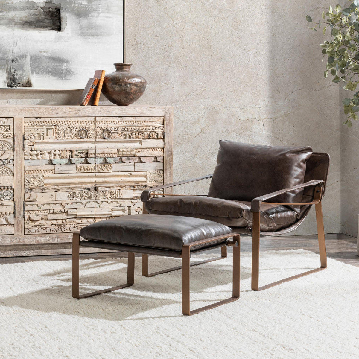 Morgan Ottoman - Truffle Brown