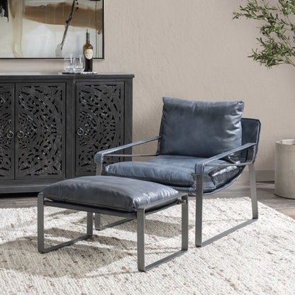 Morgan Ottoman - Ocean Blue