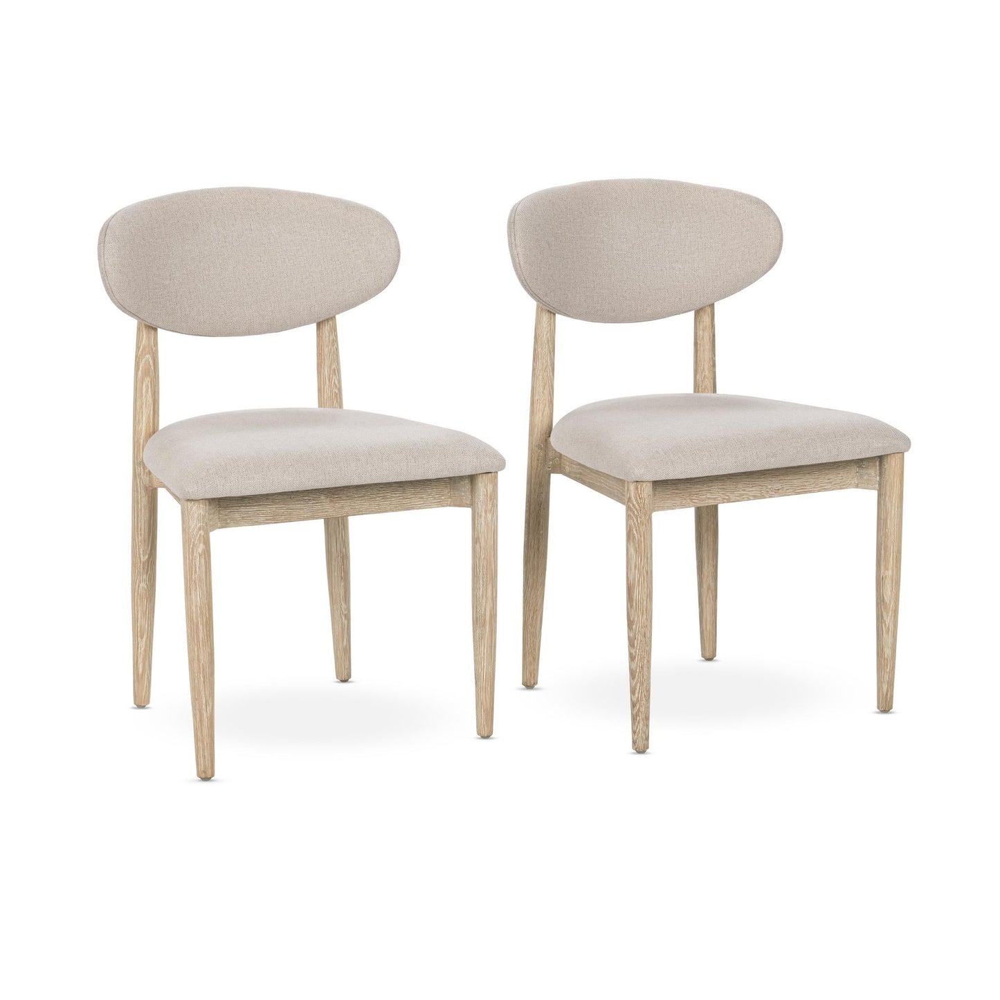 Tiber Upholstered Dining Chair Set of 2 - Cream Washed