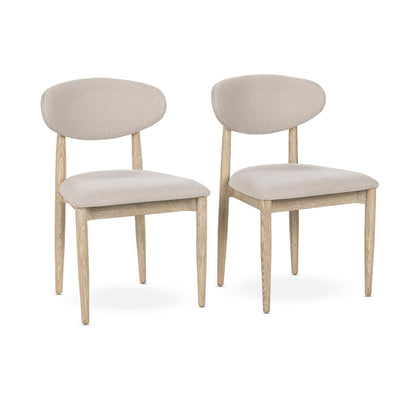 Tiber Upholstered Dining Chair Set of 2 - Cream Washed