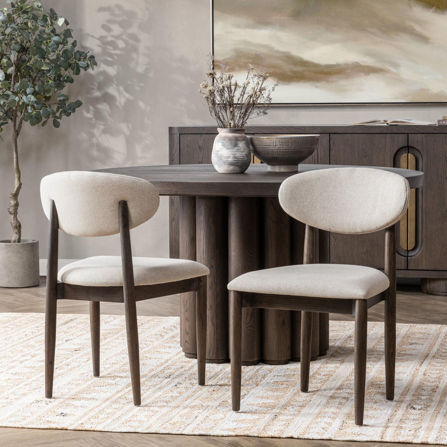 Tiber Upholstered Dining Chair Set of 2 - Toasted Brown