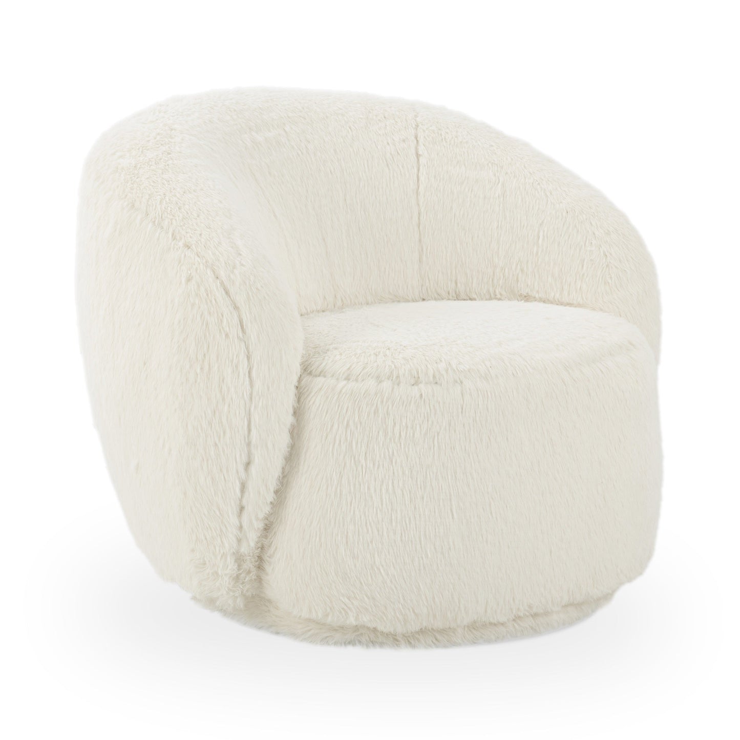 Adley Plush Swivel Chair - Vanilla