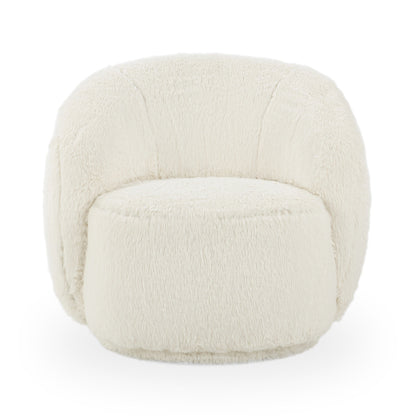 Adley Plush Swivel Chair - Vanilla