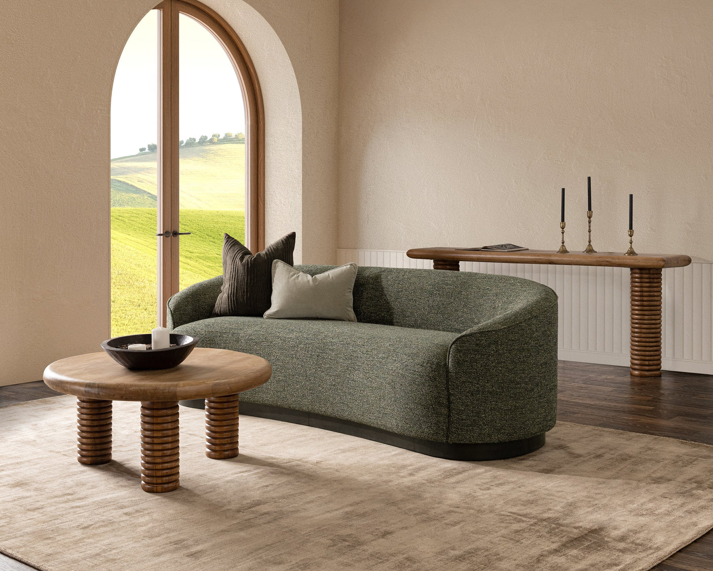 Beverly Upholstered Sofa - Antique Green