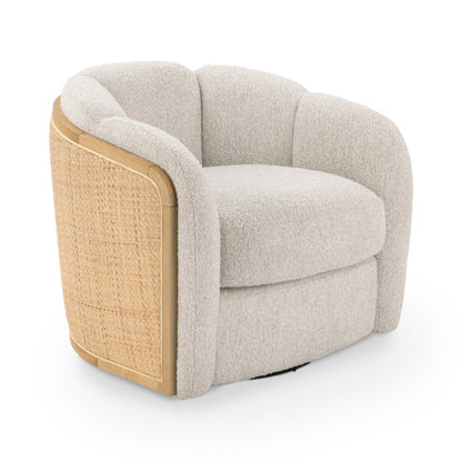 Daisy Upholstered Swivel Chair - Coastal Sand