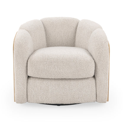 Daisy Upholstered Swivel Chair - Coastal Sand