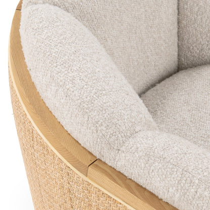 Daisy Upholstered Swivel Chair - Coastal Sand