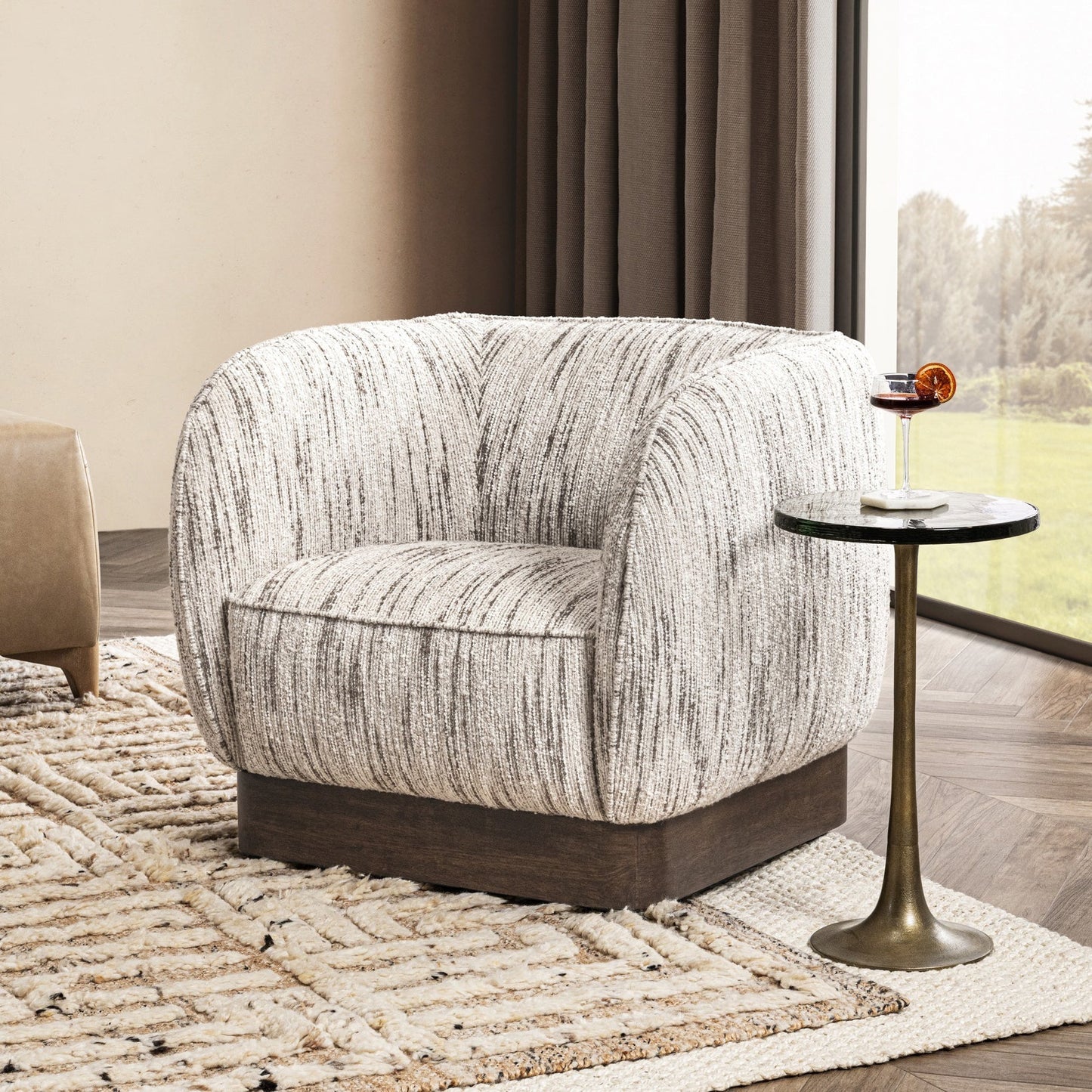 Rinner Swivel Accent Chair - Cocoa Cream