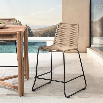 Joslyn Outdoor Counter Stool - Woven Clay