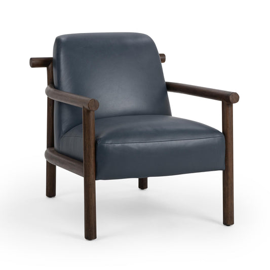 Azoria Leather Accent Chair - Mystic Blue
