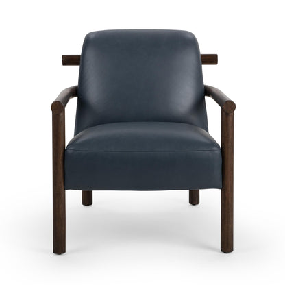 Azoria Leather Accent Chair - Mystic Blue