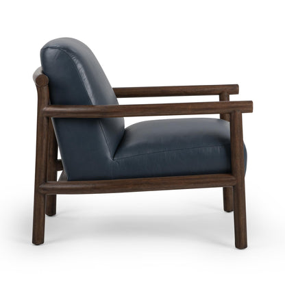 Azoria Leather Accent Chair - Mystic Blue