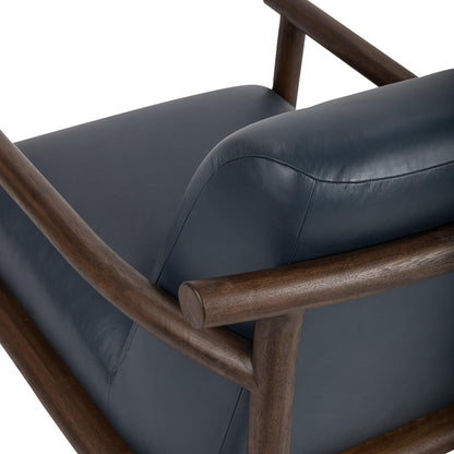 Azoria Leather Accent Chair - Mystic Blue