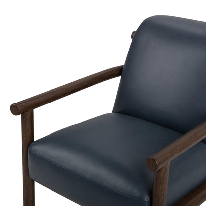 Azoria Leather Accent Chair - Mystic Blue