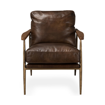 Christopher Leather Club Chair - Truffle Brown