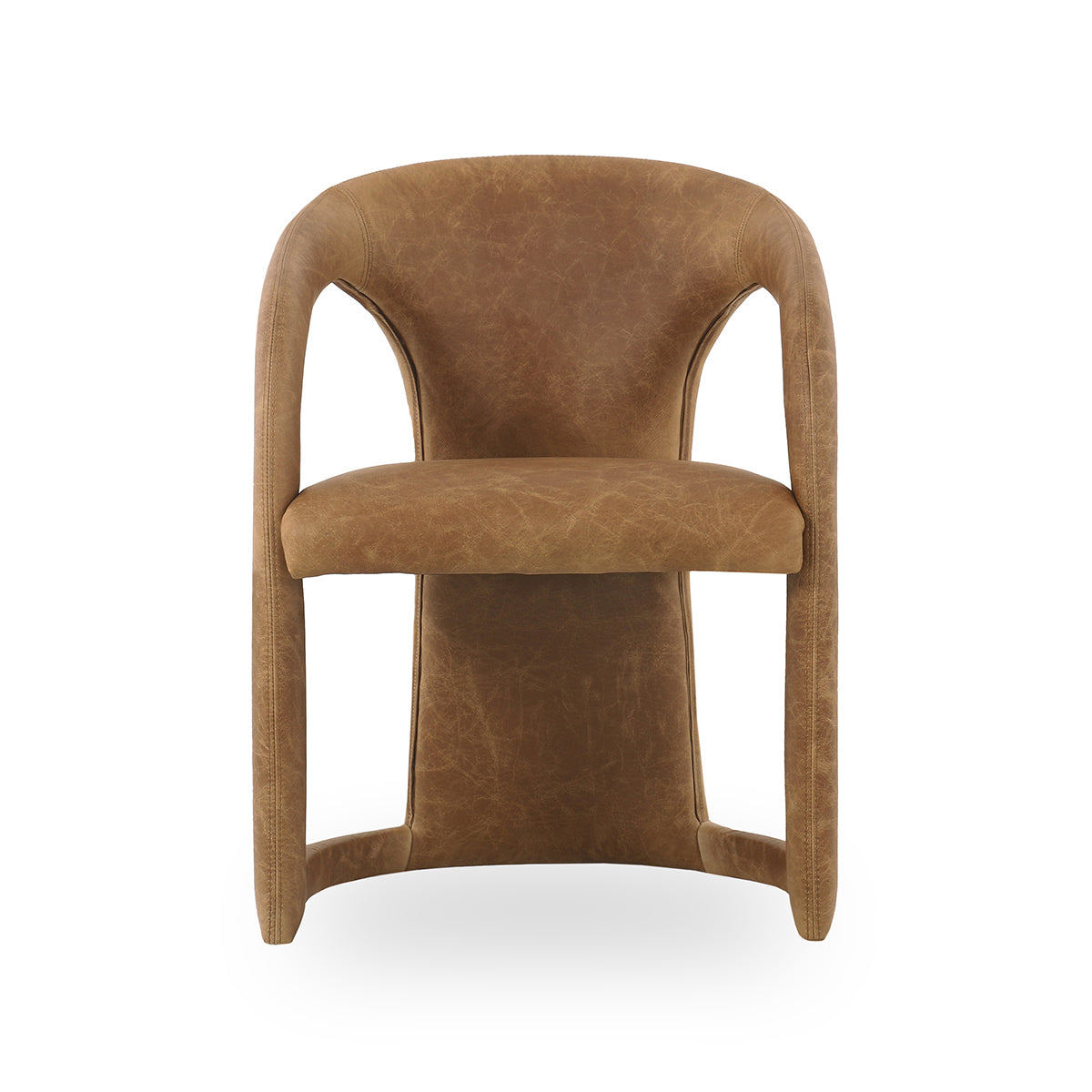 Archie Leather Dining Chair - Maple Brown