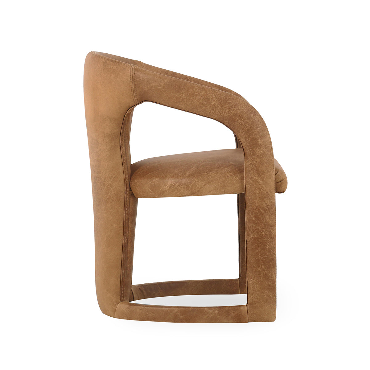 Archie Leather Dining Chair - Maple Brown