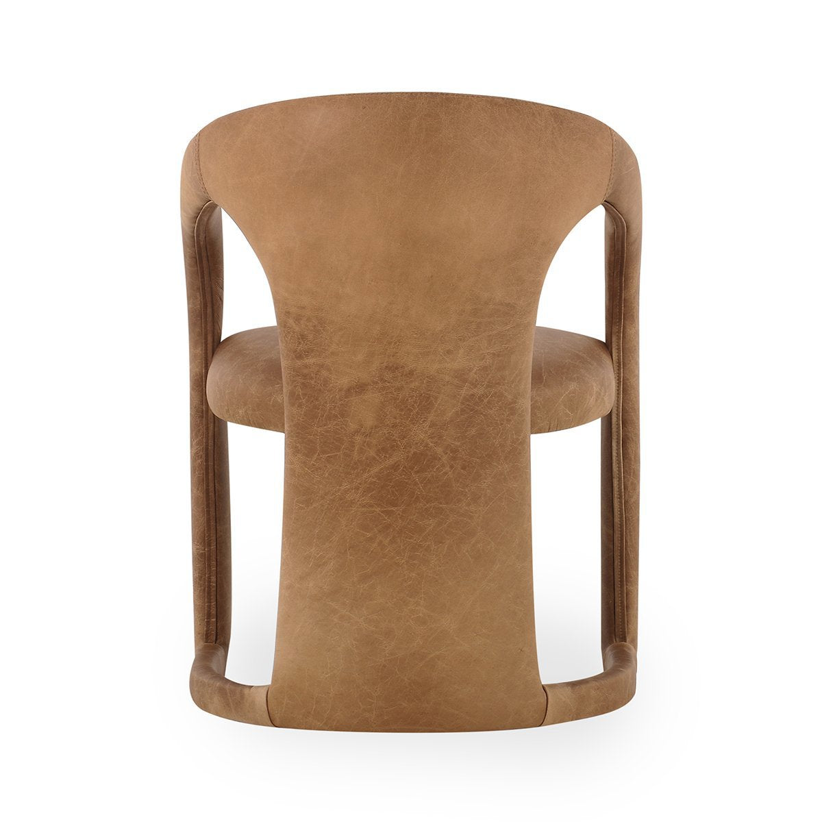 Archie Leather Dining Chair - Maple Brown
