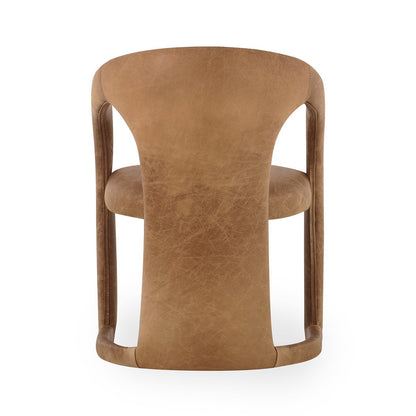 Archie Leather Dining Chair - Maple Brown
